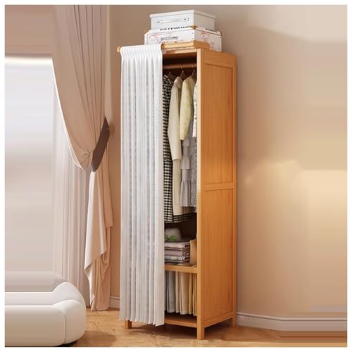 aoiuaoeniu Armario para Dormitorio con Cortina y Barra de Colgar, Estantes, Armario Multiusos, para Vestidor : 50/70/ 100/150/170x43x160CM