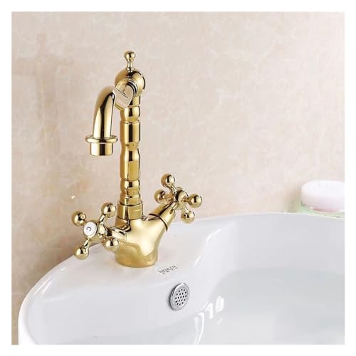 Robinet de lavabo pivotant à 360° et double commande chaude froide