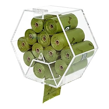 AMAZON - Heyrelda Dog Poop Bag Dispenser Holder Wall Mount Outdoor or Indoor Dog Waste Bag Dispenser Holder with Hinged Lid Acrylic Doggie Poop Bag Dispenser Pet Waste Station, Clear