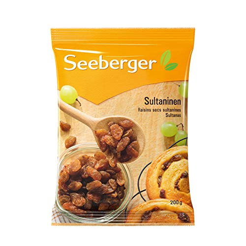 Seeberger Sultaninen 13er Pack: Helle süß-fruchtige Sultana Rosinen aus der Türkei - als Backzutat, Snack und zum Verfeinern von Gerichten - ungeschwefelt, vegan (13 x 200 g)