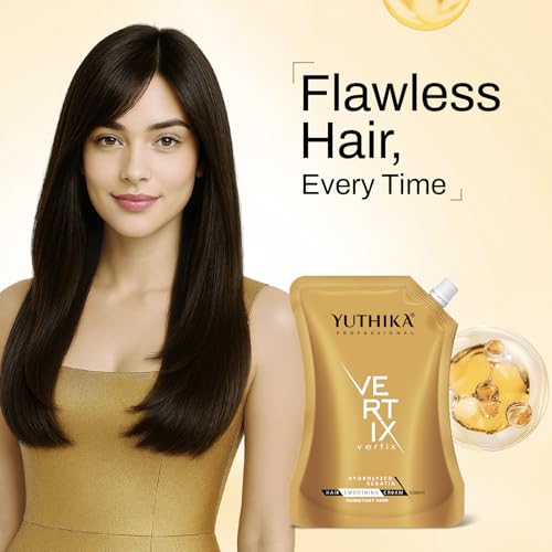Image of Yuthika Professional Vertix Smoothing Cream 500ml | Hair Smoothing Cream | Frizz Control | Deep Conditioning | Hydrolyzed Keratin | Silky Shine | Professional Hair Care 500ml
