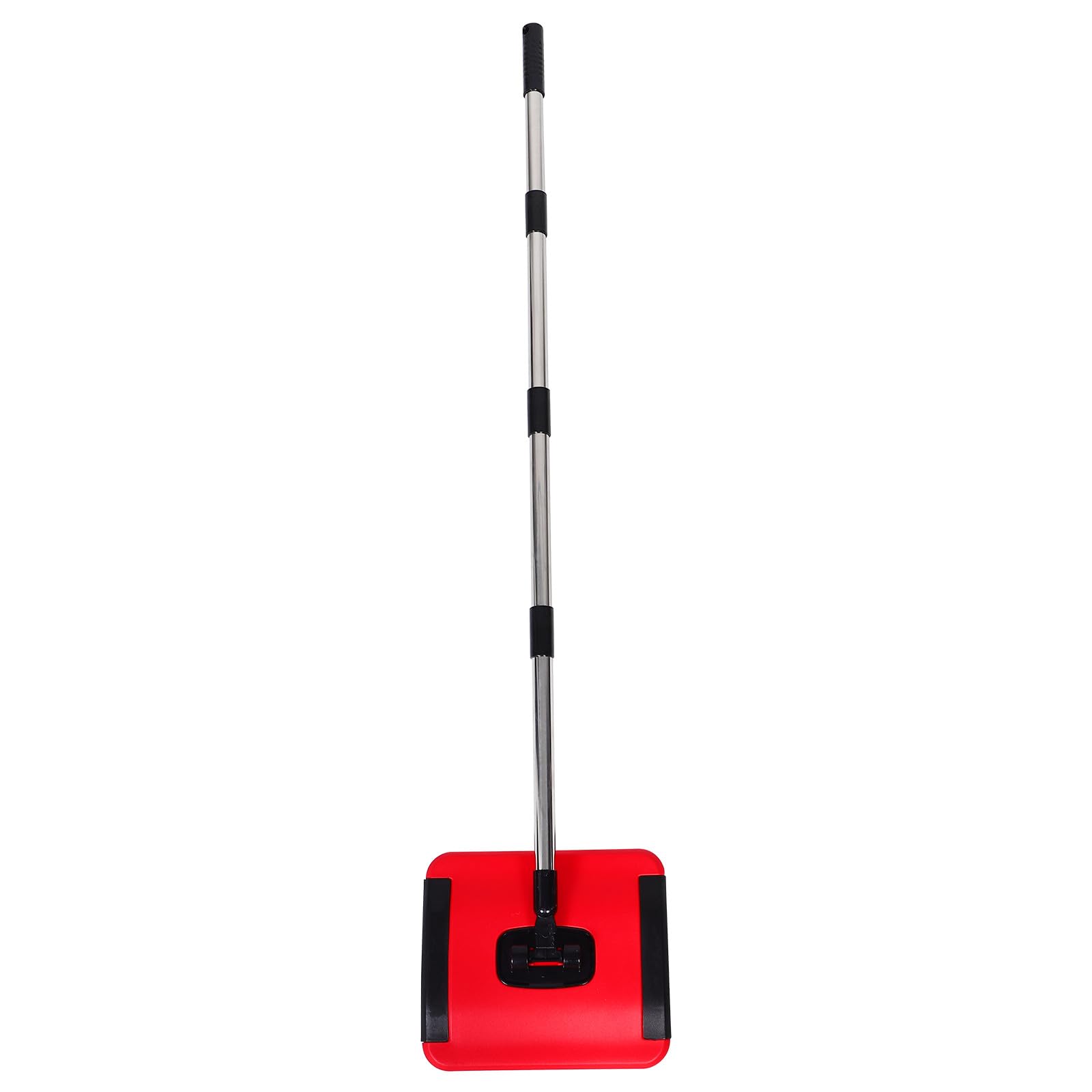 NUOBESTY Balai Aspirateur Manuel Rouge, Aspirateur Domestique à Poussée, à Poussière et Débris pour Tapis et Sols Durs, Nettoyage Silencieux et Puissant, Outil Polyvalent pour Maison