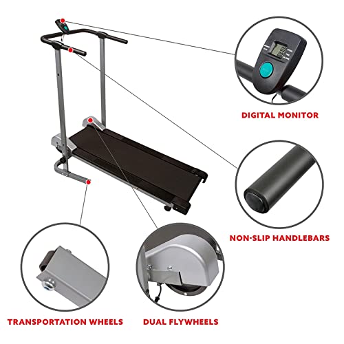 Image of Treadmill Walking Manual Folding Walking Walk Indoor Sports Aerobics Monitor