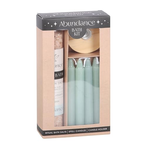 Invoca la prosperidad con nuestro kit de baño ritual de abundancia: magia de hierbas, sales de baño de gratitud, velas de hechizos de prosperidad y aceite esencial de salvia esclarea para una