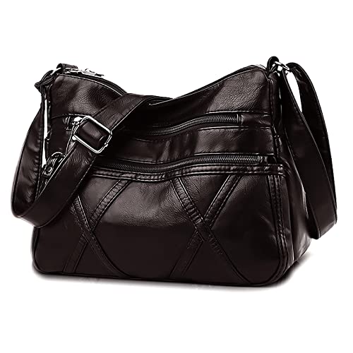 Umhängetasche Damen Kleine,Frauen Leichte Umhängetasche Multi Pocket Casual Wasserdichte Geldbörse Vintage Messenger Tasche