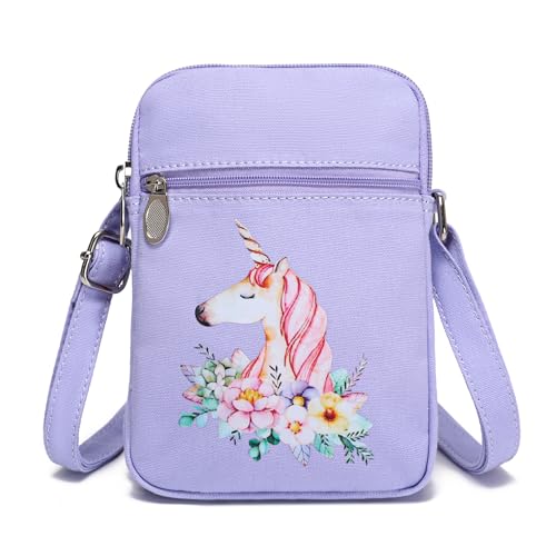 Image of AOCINA Small Wallet Purse Canvas Mini Purse Crossbody Phone Purse Bag for Girls Teens Boys Women