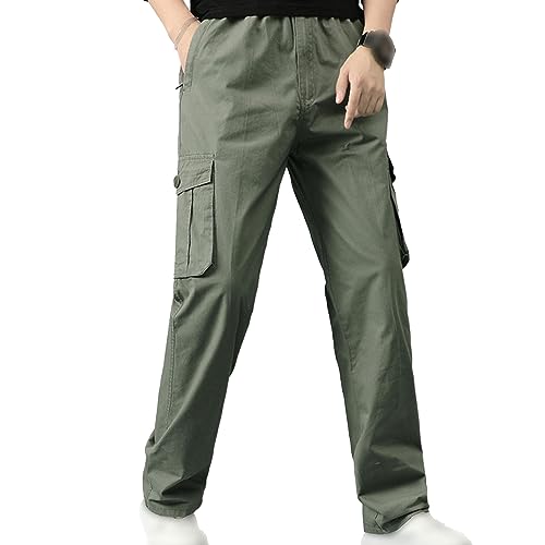 Pantalon cargo multi-poches à rabat grand volume en coton épais coupe oversized