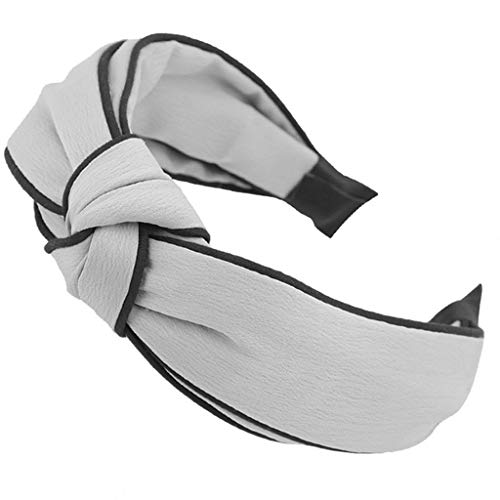 Headbands for Women - 1Pcs Hair Hoops with Cross Knot Hairbands with Cloth Wrapped Headwear Styling Tools Accessories for Washing Face Spa Mask Shower,Gray