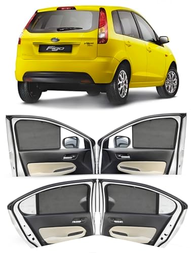 Image of Autofact Car Sunshades for Ford Figo Old (2008 to 2014), UV Protection, Useful Car Accessories, Custom fit Sun Shades for Side Windows, Set of 4