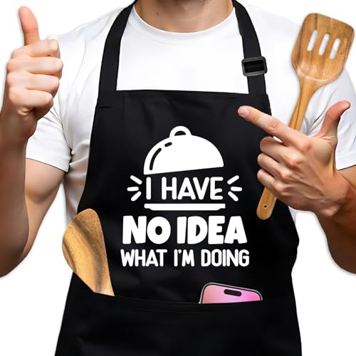 GOSJINNK Funny Cooking Aprons for Men, I Have No Idea