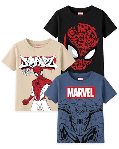 Image of Kuchipoo Marvel Boys Avengers & Spider-Man Printed Cotton T-Shirt Combo | Superheroes Graphic Cotton Tees | Casual Summer Wear | Pack of 3