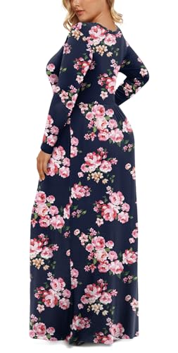 Image of LONGYUAN Women's Plus Size Maxi Dresses for Curvy Women Casual Long Dress XL-6XL