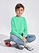 Haloumoning Boys Geometric Texture Sweatshirts Fashion Crewneck Long Sleeve Pullover Shirts 5-14 Years Mint Green