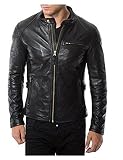 Laverapelle Men's Genuine Lambskin Leather Jacket (Black, Extra Small, Polyester Lining) - 1501472