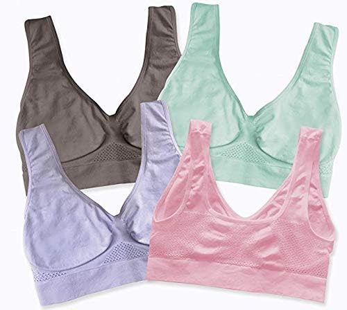 4-Pack Women's Seamless Wireless Cooling Unpadded Comfort Bra - Image 7