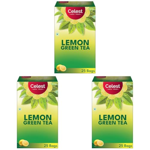Image of Celest Green Tea | Green Tea for Weight Loss | Lemon Flavour | 25 Teabags (Pack of 3)
