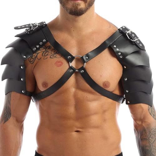 Fstrend Men Shoulder Harness Armor Black Chest Strap Belt Rave Fashion Halloween Accessory2