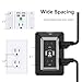 Outlet Extender Power Strip, POWRUI 6 AC Surge Protector Outlets with 3 USB Ports (1 USB C) and Night Light, 3-Sided Multi Plug Wall Outlet with Spaced Outlets - Black, ETL Listed