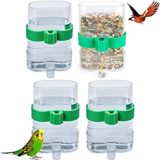 Water Feeders for Birds,Liwein 4 Pack Bird Water Dispenser Automatic Bird Feeder Food Dispenser Pet Feeder Water Cup for Parrots Budgie Cockatiel