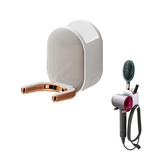 Porte-sèche-Cheveux, Accessoires De Salle De Bain, Porte-sèche-Cheveux, sans Perçage, Organiseur pour Sèche-Cheveux, Stockage 1 Pièce (Gris) Cover