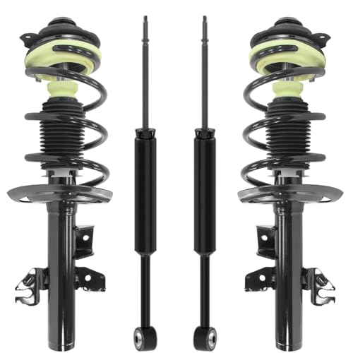 Image of Detroit Axle - 2.4L Front Struts Rear Shocks for 2015 2016 2017 Chrylser 200, 2 Complete Struts Coil Spring Assembly 2 Shock Absorbers Assembly Replacement