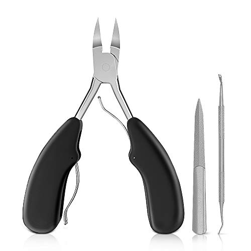 Daugee Ingrown Toenail Clippers Tool,3 in 1 Nail Nippers Set with Nail Lifter and Toenail File to Removal Correction Thick Nails,Super Sharp Surgical Grade Stainless Steel Travel Set for Seniors&Adul