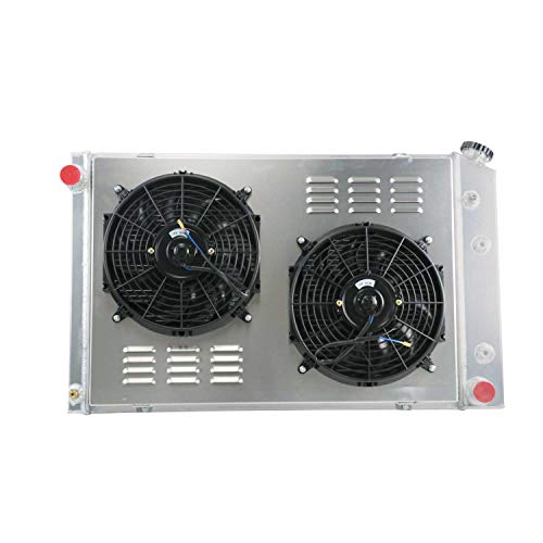 LZZLKUR 3 Row Aluminum Radiator with Shroud Fan Kits for 1973-1991 Chevy C/K 10 20 30 Pickup & Blazer GMC Jimmy Yukon Suburban, 73 74 75 76 77 78 79 80 81 82 83 84 85 86 87 88 89 90 91 by LZZLKUR - Used condition - US$257.90