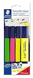 Marca-STAEDTLER Staedtler 752293 - Subrayador (trazo 1-5 mm), color surtido - Pack de 4