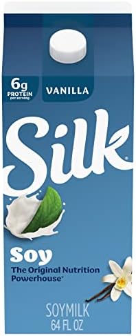 Silk Soy Milk, Vanilla, Dairy Free, Gluten Free, Vegan Milk with Vitamin D to Help Support Strong Bones, 64 FL OZ Half Gallon