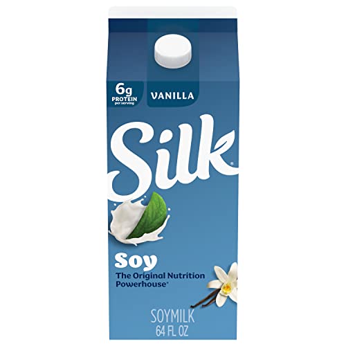 Silk Soy Milk, Vanilla, Dairy Free, Gluten Free, Vegan Milk With Vitamin D To Help Support Strong Bones, 64 Fl Oz Half Gallon #TOP27