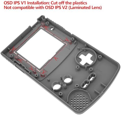 IPS Ready Upgraded eXtremeRate Glacier Blue Replacement Shell Full Housing Cover & Black Screen Lens for Gameboy Color – Fit for GBC OSD IPS & Regular IPS & Standard LCD – Console & IPS Screen Without - 1