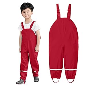 Dinnesis Matschhose Kinder Regenhose Rot