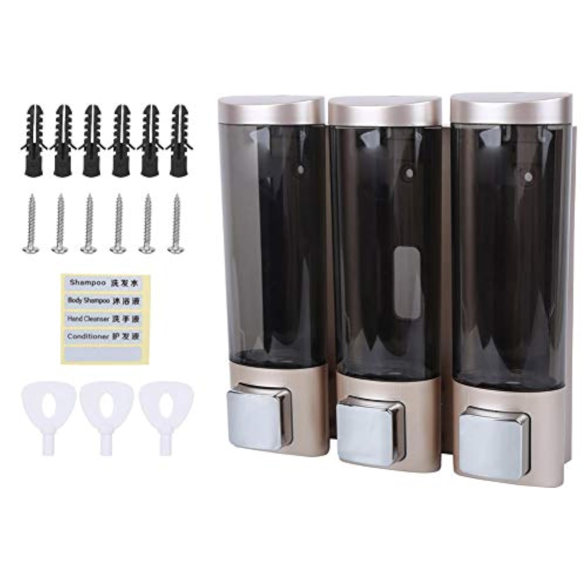 Liquid Lotion Container 3 Head 200ml Wall Mounted Dispenser