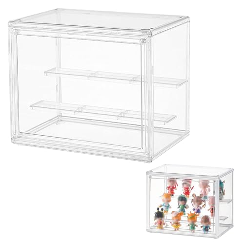 フィギュアケース コレクションケース ディスプレーケース フィギュア 棚 uvカット 卓上 大容量 積み重ねる 簡単収納 大容量 防湿 防塵 防汚れ 積み重ね収納 防塵表示ボックス (27×18×21cm)