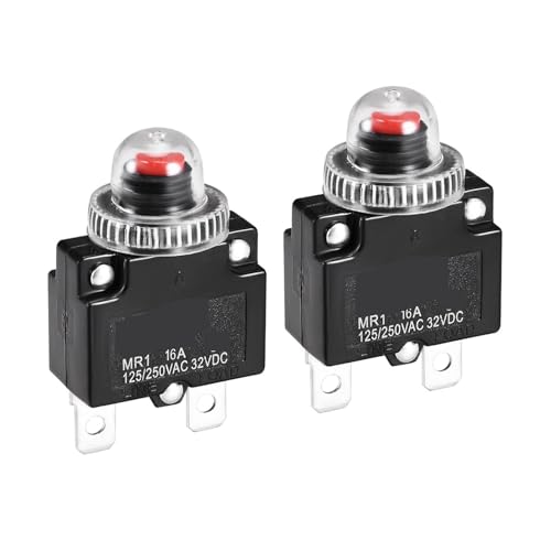 Disyuntor térmico 10A con tapa impermeable que evita cortocircuitos en sistemas de 250V