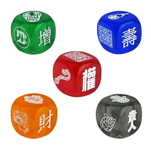 2025 Feng Shui Glückswürfel mit fünf Elementen, 5 Farben, bringen viel Glück, w5655