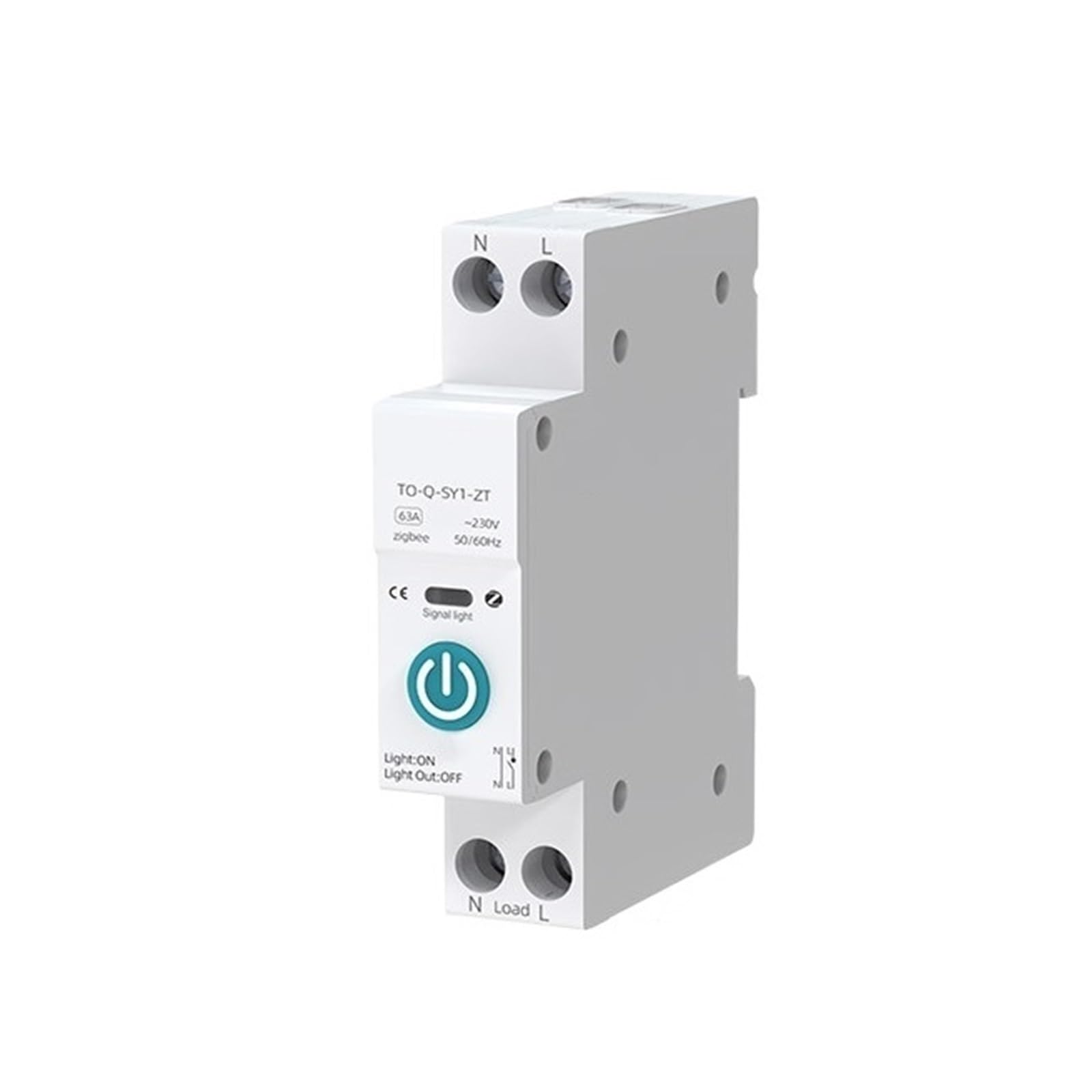 Disyuntor Inteligente TUYA ZigBee, Medición De Potencia, 1P, 63A, Carril DIN For Hogar Inteligente, Control Remoto Inalámbrico, Interruptor Inteligente Monitoreo del consumo de energía ( Size : White
