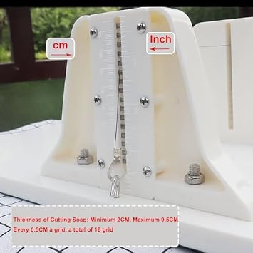 Adjustable Slab Soap Cutter,DIY Homemade Soap Cutting Machine with Scale,Slab Soap Cutter with Adjustable Single Wire, Soap Slicer Trimming Cutting Tool for DIY Soap, Cheese, Butter, Bread, Cake