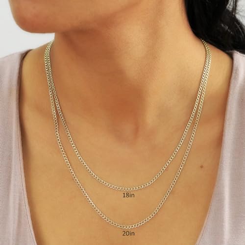 Nuragold 14k Real Yellow Gold Cuban Curb Link 2.5mm Chain Necklace (16"-26") Italian Jewelry for Men & Women3