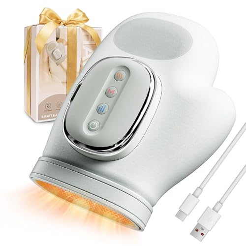 Relivn Hand Massager Airbag Hand Warmer for Arthritis&Air Compression Hand Massager 3 Massages/3 Temperatures/5 Levels/Auto Timer/Rechargea Carpal Tunnel & Joint Pain Palm Massager