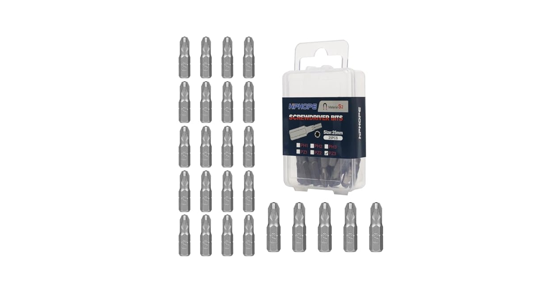 bi-ページ Amazon.com: HPHOPE PZ3 Screwdriver Bit Set, Pozi Bits PZ3 1