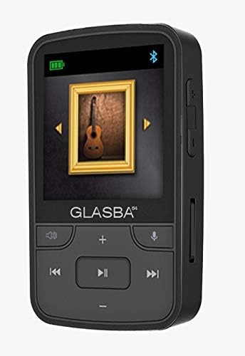 Samvix GLASBA 64GB MP3 Player with Bluetooth 64GB, with Wearable Clip for Sport, Kosher Music Player Without FM, NO Radio, NO SD Slot, NO Video, Voice Recorder, Mp3 Players (Black)