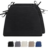 2pcs Stuhlkissen mit Bändern Waschbare Rutschfestes Sitzkissen rutschfeste Hufeisen Sitzkissen Leinen Memory Baumwolle Kissen Dicke Sitzauflagen Ideal für zu Hause und Gartendekoration42 * 40 * 4cm