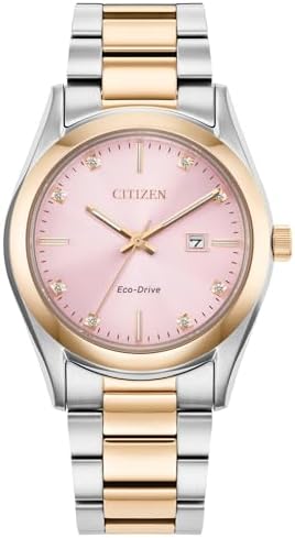 Citizen Eco-Drive Sport Luxury Diamond Pink Dial Two-Tone Watch 3...