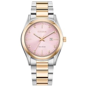 Citizen Eco-Drive Sport Luxury Diamond Pink Dial Two-Tone Watch 33mm - EW2706-58X