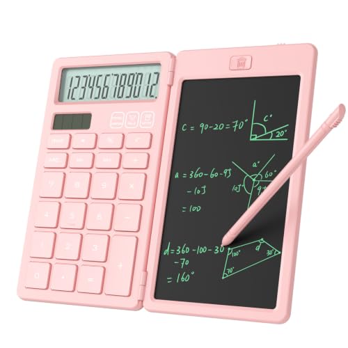 NEWYES Calculatrice avec Tableau D’Écriture pour Collège et Lycée, Rose