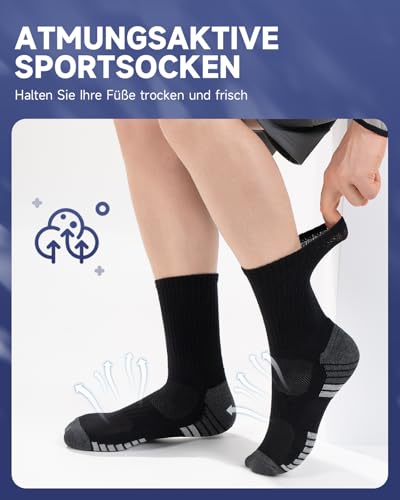 Foto von Benirap Socken Herren Damen 43-46 35-38, Winter Warme Wandersocken Baumwolle Sportsocken Atmungsaktiv Arbeitssocken 39-42 47-50 47-49 Laufsocken Verstärkte Sneaker Socken Fahrradsocken