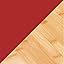 Red With Bamboo Worktop