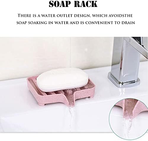 LCOZX Soap Dish with Drainage, Drainer Soap Holder for Soap Storage, Soap Saver with Longer Lasting for Bathroom/Kitchen (Green)