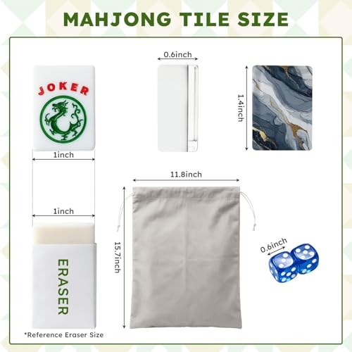 Set de Mahjong Americano con 166 fichas y accesorios miniatura 2